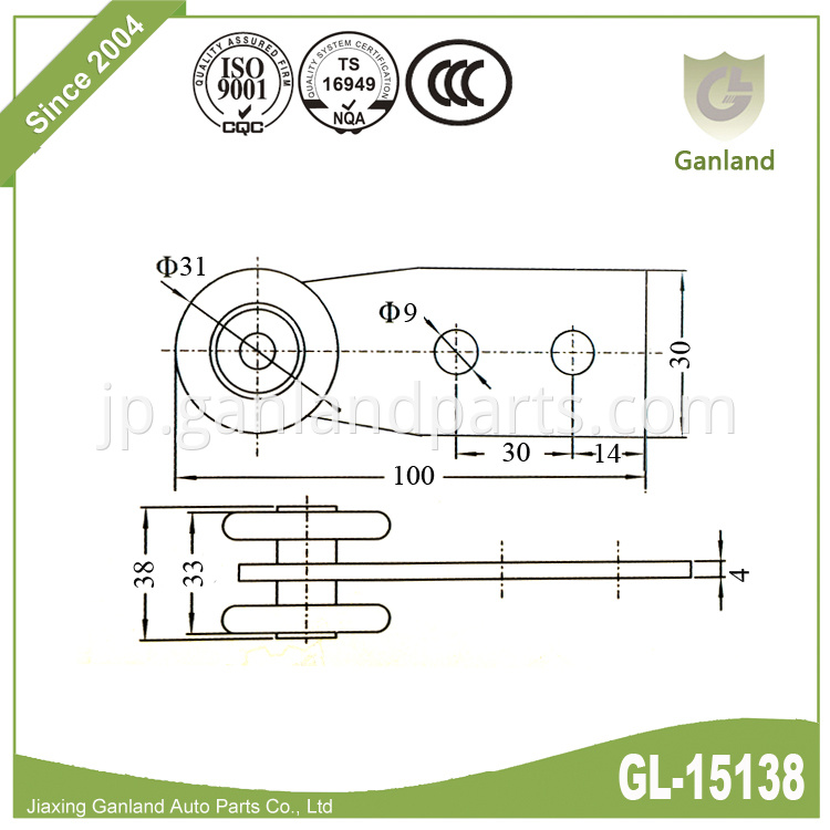 Curtain yellow zinc bar roller gl-15138